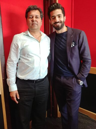 Muhammad Farhan Aslam with Pakistani actor Sheheryar Munawar at Asian Sound Radio.